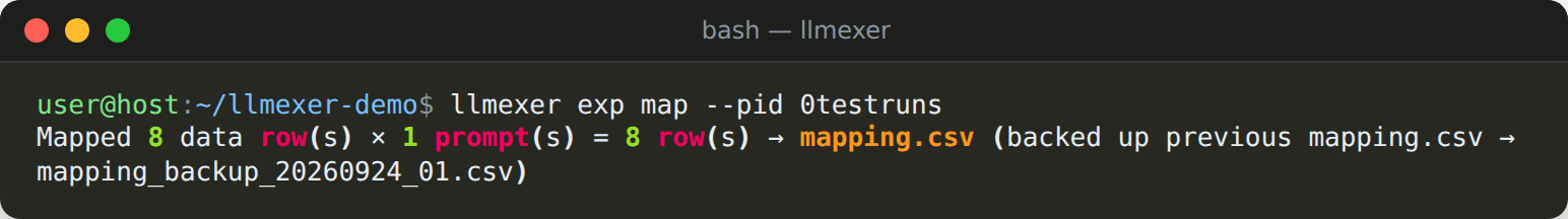 Mapping every data row to the prompts
