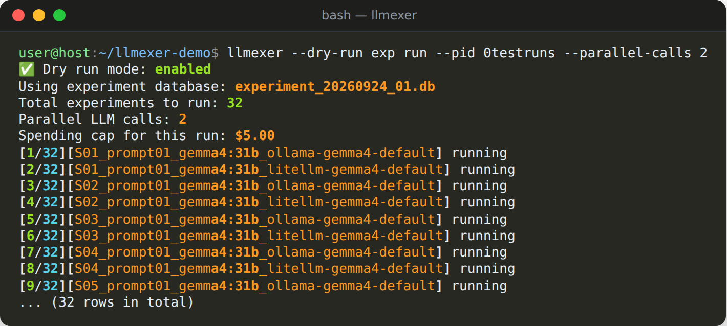Previewing the run with --dry-run
